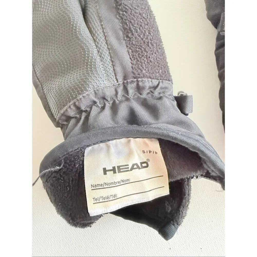 HEAD Kids Size S Black Down Mitten Gloves With Easy Slip-on Zipper No Inserts